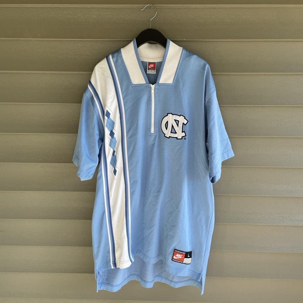 Vintage North Carolina Tar Heels Shirt Mens Large UNC Nike Warm Up Jacket 90s